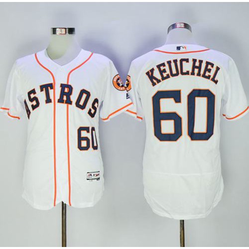 Houston Astros #60 Dallas Keuchel White Flexbase Authentic Collection Stitched Jersey Men's