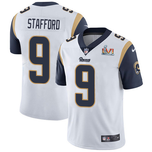 Rams #9 Matthew Stafford White Super Bowl LVI Patch Youth Stitched Vapor Untouchable Limited Jersey