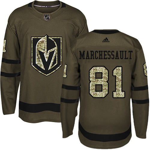Adidas Golden Vegas Golden Knights #81 Jonathan Marchessault Green Salute to Service Stitched Jersey Men's