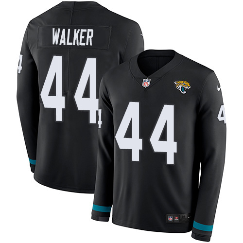 Jaguars #44 Travon Walker Black Team Color Youth Stitched Limited Therma Long Sleeve Jersey