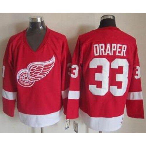 Detroit Red Wings #33 Kris Draper Red CCM Throwback Stitched Jersey Men's