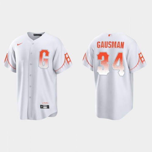 San Francisco San Francisco Giants #34 Kevin Gausman Men's 2021 City Connect White Fan's Version Jersey Men's