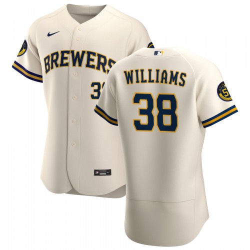 Milwaukee Milwaukee Brewers #38 Devin Williams Men's Cream Home 2020 Authentic Player Jersey Men's