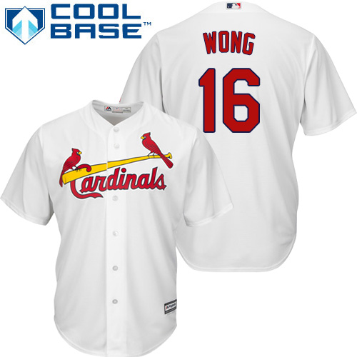 St.Louis Cardinals #16 Kolten Wong White Cool Base Stitched Youth Jersey Youth
