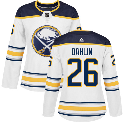 Adidas Buffalo Sabres #26 Rasmus Dahlin White Road Authentic Women's Stitched Jersey Womens