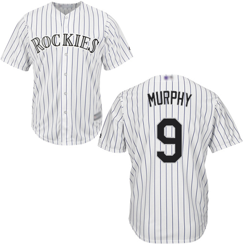 Colorado Rockies #9 Daniel Murphy White Strip New Cool Base Stitched Jersey Men's