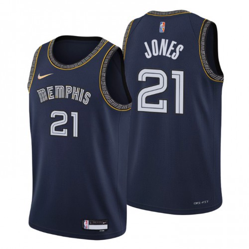 Memphis Memphis Grizzlies #21 Tyus Jones Mens Navy 2021/22 Swingman Jersey - City Edition Mens