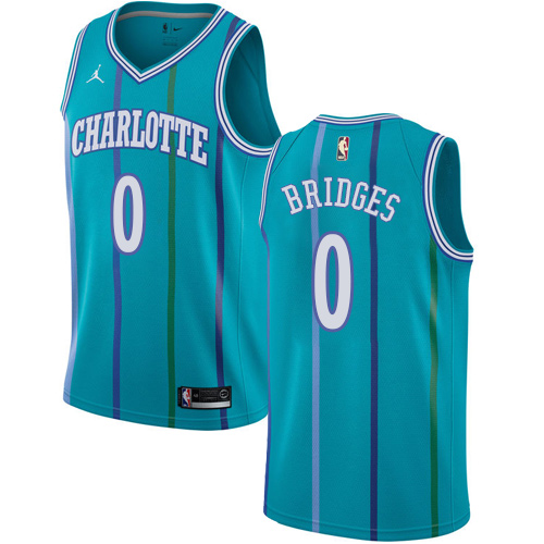Charlotte Hornets #0 Miles Bridges Aqua Womens Jordan Swingman Hardwood Classics Jersey Womens