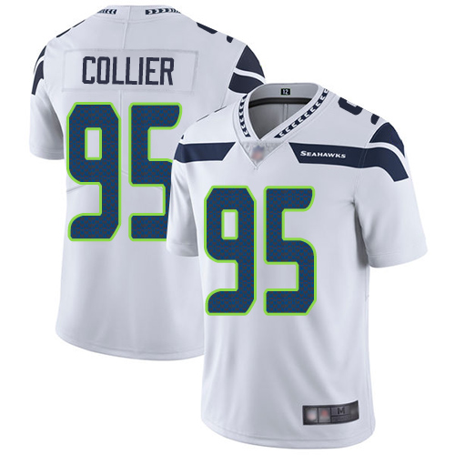 Seattle Seahawks #95 L.J. Collier White Youth Stitched Vapor Untouchable Limited Jersey Youth