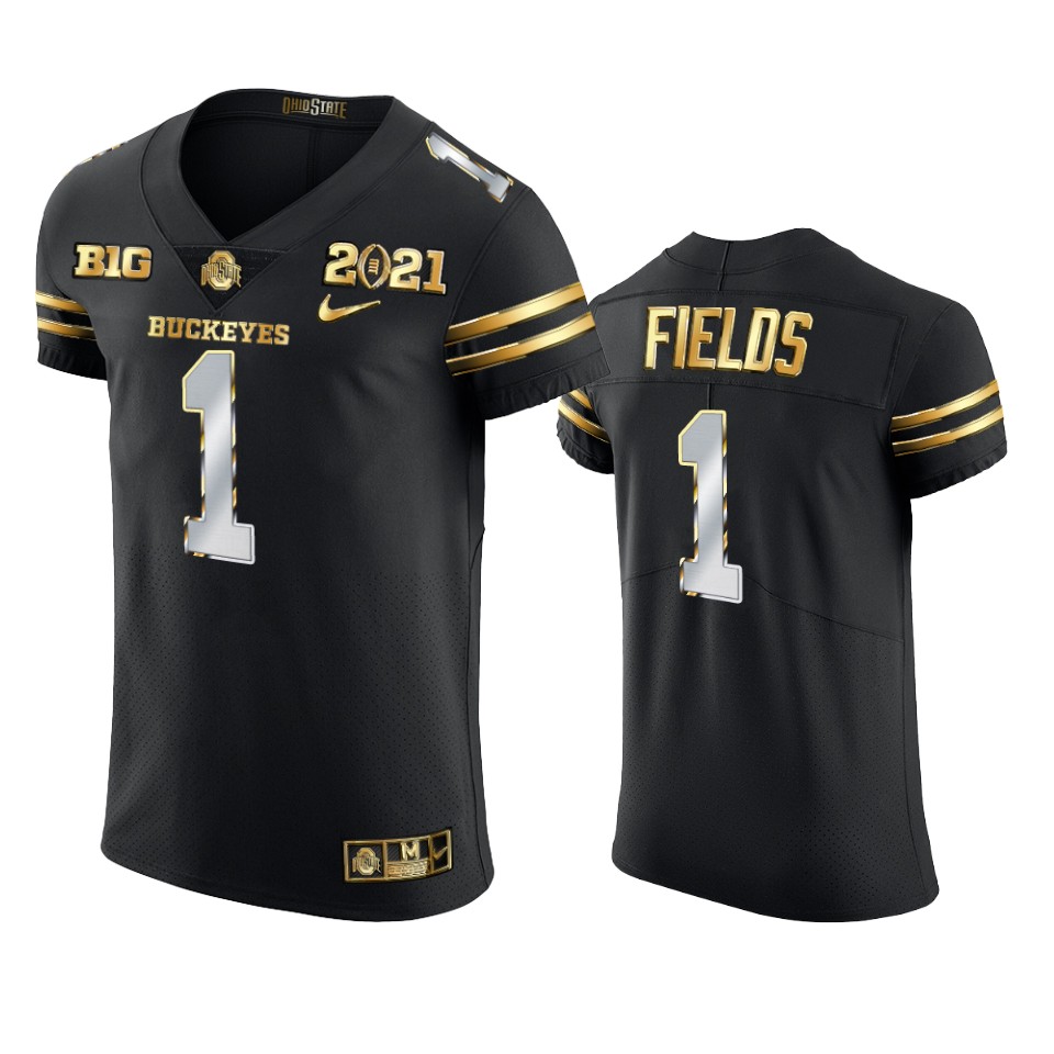 Chicago Bears #1 Justin Fields Men's Black Edition Vapor Untouchable Elite Jersey