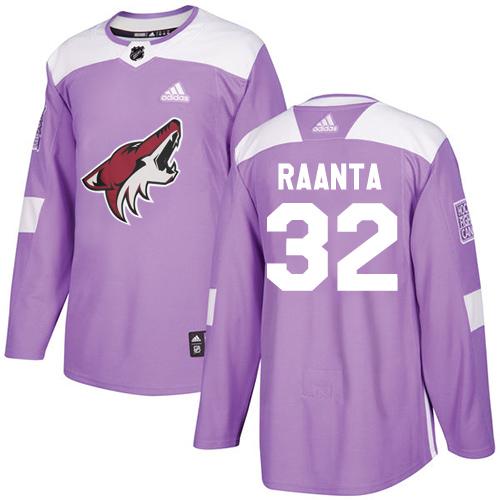 Adidas Arizona Coyotes #32 Antti Raanta Purple Authentic Fights Cancer Stitched Jersey Men's