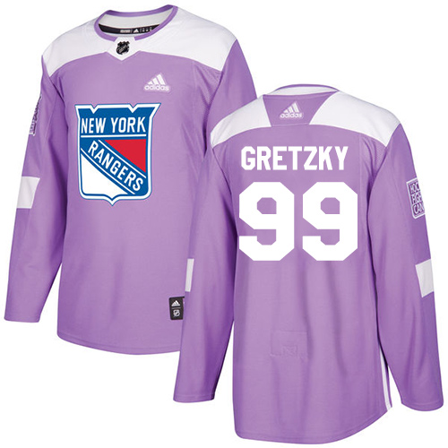Adidas New York Rangers #99 Wayne Gretzky Purple Authentic Fights Cancer Stitched Youth Jersey Youth