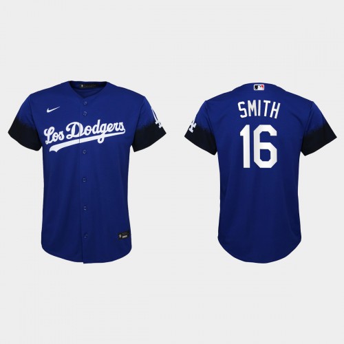 Los Angeles Los Angeles Dodgers #16 Will Smith Youth 2021 City Connect Jersey Royal Youth