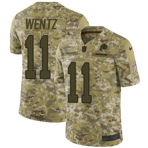 Washington Commanders #11 Carson Wentz Camo Youth Stitched Limited 2018 Salute To Service Jersey Youth