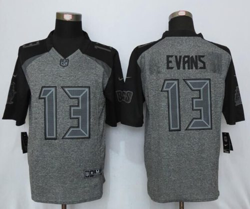 Buccaneers #13 Mike Evans Gray Men's Stitched Limited Gridiron Gray Jersey