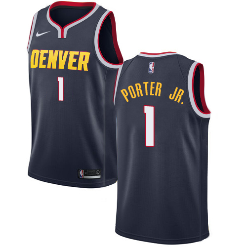 Denver Nuggets #1 Michael Porter Jr. Navy Swingman Icon Edition Jersey Mens