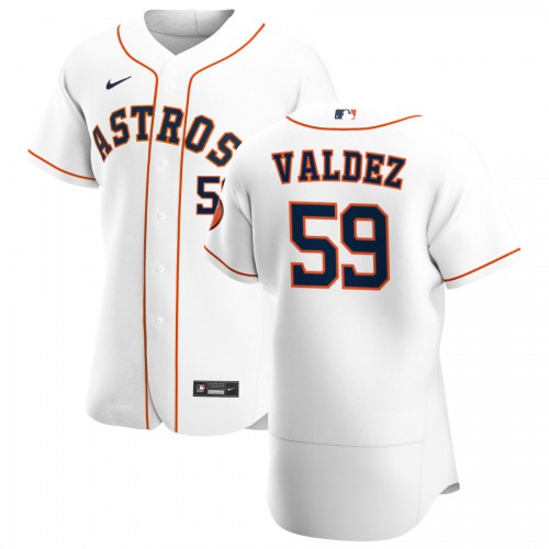 Houston Houston Astros #59 Framber Valdez Men's White Home 2020 Authentic Player Jersey Men's