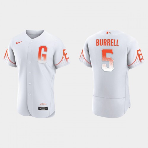 San Francisco San Francisco Giants #5 Pat Burrell Men's 2021 City Connect Authentic White Jersey Men's