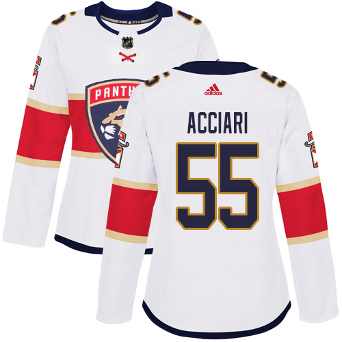 Adidas Florida Panthers #55 Noel Acciari White Road Authentic Women's Stitched Jersey Womens