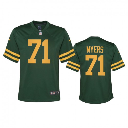 Green Bay Green Bay Packers #71 Josh Myers Youth Alternate Game Player Jersey - Green Youth