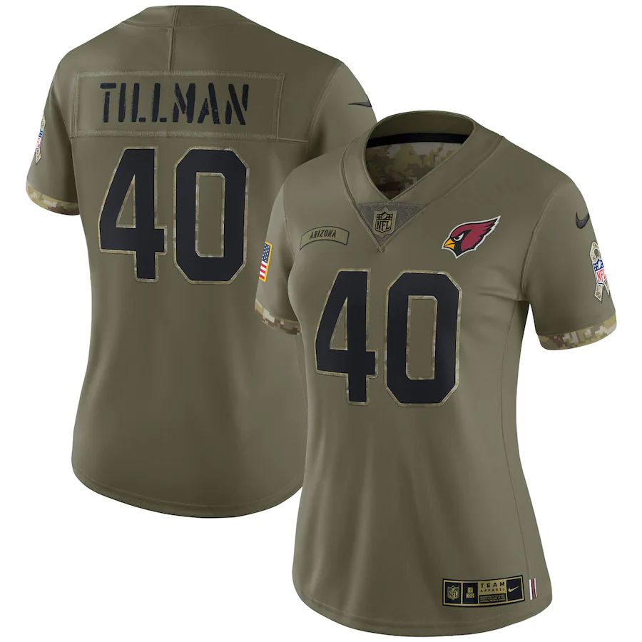 Arizona Cardinals #40 Pat Tillman Women's 2022 Salute To Service Limited Jersey - Olive