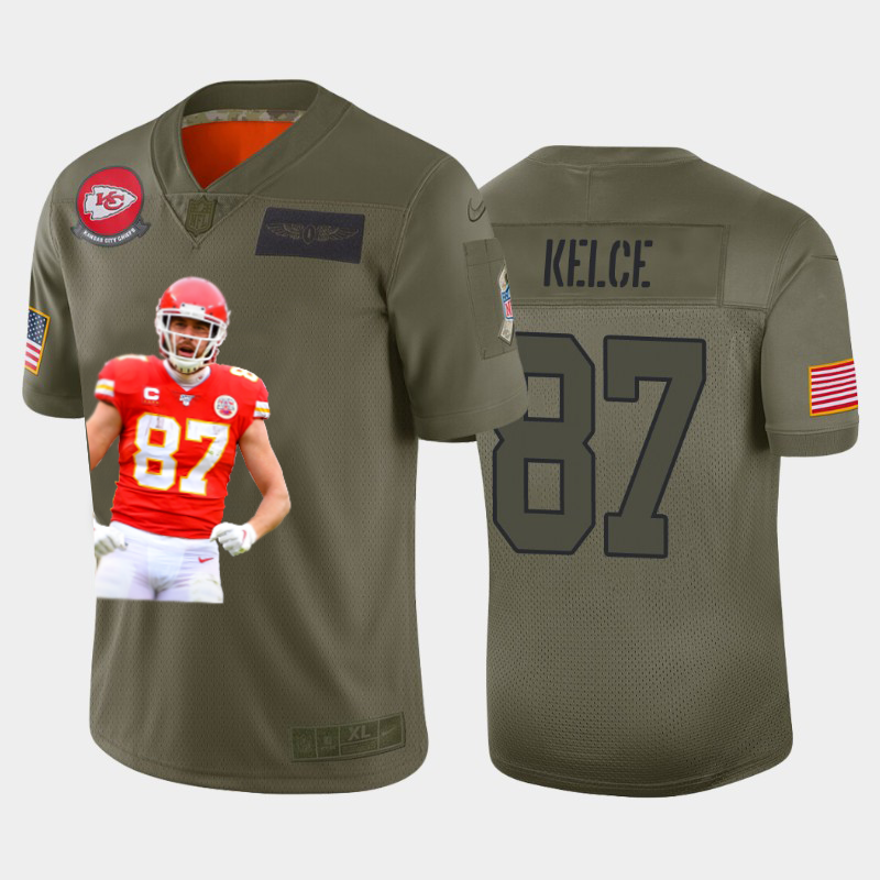 Kansas City Chiefs #87 Travis Kelce Team Hero 7 Vapor Limited Jersey Camo