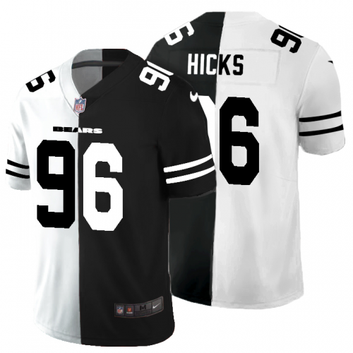 Chicago Chicago Bears #96 Akiem Hicks Men's Black V White Peace Split Vapor Untouchable Limited Jersey Men's