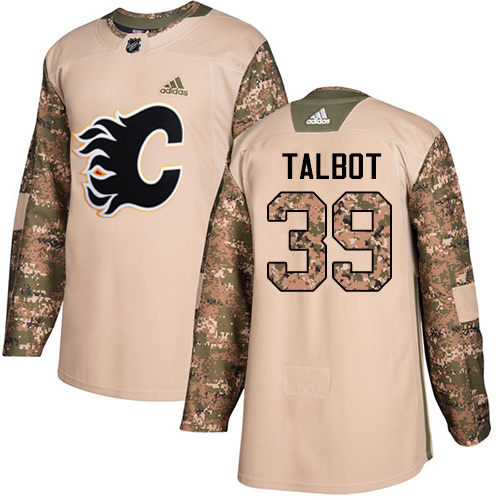 Adidas Calgary Flames #39 Cam Talbot Camo Authentic 2017 Veterans Day Stitched Youth Jersey Youth