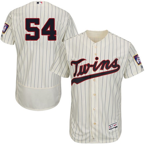 Minnesota Twins #54 Sergio Romo Cream Strip Flexbase Authentic Collection Stitched Jersey Men's