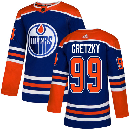 Adidas Edmonton Oilers #99 Wayne Gretzky Royal Alternate Authentic Stitched Youth Jersey Youth