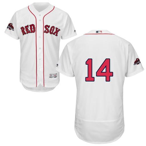 Boston Red Sox #14 Jim Rice White Flexbase Authentic Collection 2018 World Series Champions Stitched Jersey Men's