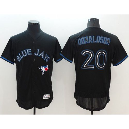 Toronto Blue Jays #20 Josh Donaldson Black Fashion Flexbase Authentic Collection Stitched Jersey Men's