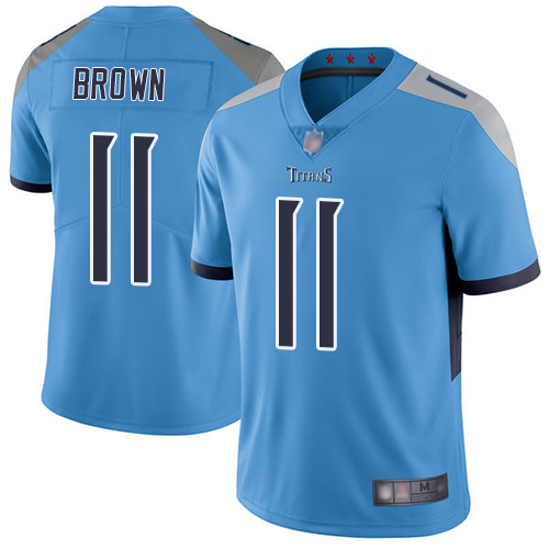 Tennessee Titans #11 A.J. Brown Light Blue Alternate Youth Stitched Vapor Untouchable Limited Jersey Youth
