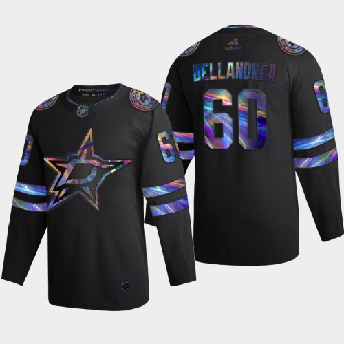 Dallas Dallas Stars #60 Ty Dellandrea Men's Iridescent Holographic Collection Jersey - Black Men's