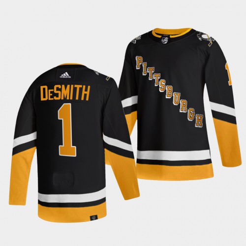 Adidas Pittsburgh Penguins #1 Casey Desmith Men's 2021-22 Alternate Authentic Jersey - Black Men's