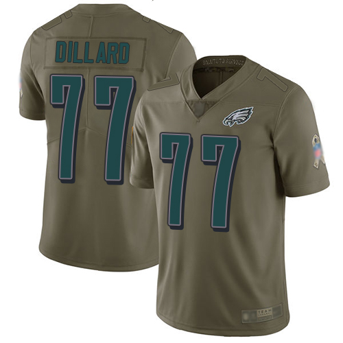 Philadelphia Eagles #77 Andre Dillard Olive Men's Stitched Limited 2017 Salute To Service Jersey Men's