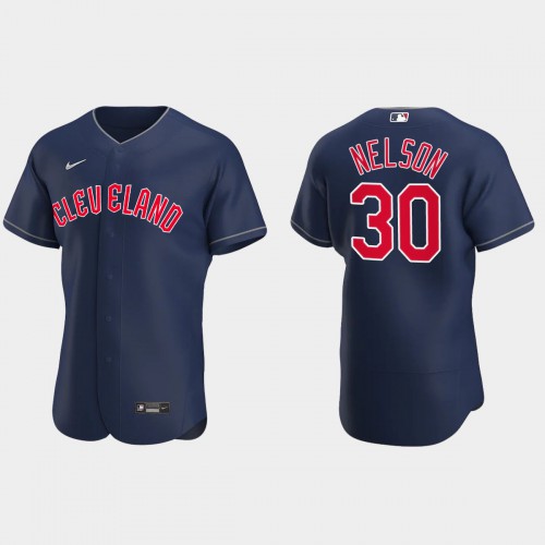 Cleveland Guardians #30 Kyle Nelson Men's 2022 Authentic Alternate Stitched Jersey - Navy Men's