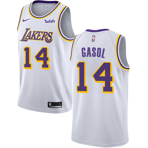 Los Angeles Lakers #14 Marc Gasol White Youth Swingman Association Edition Jersey Youth
