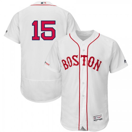 Boston Boston Red Sox #15 Dustin Pedroia Majestic Alternate Authentic Collection Flex Base Player Jersey White Men's