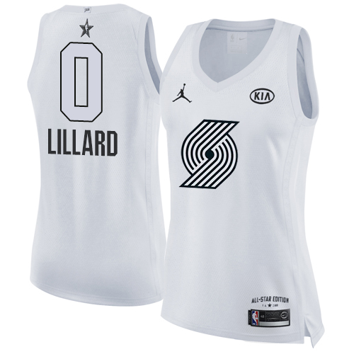 Portland Trail Blazers #0 Damian Lillard White Womens Jordan Swingman 2018 All-Star Game Jersey Womens