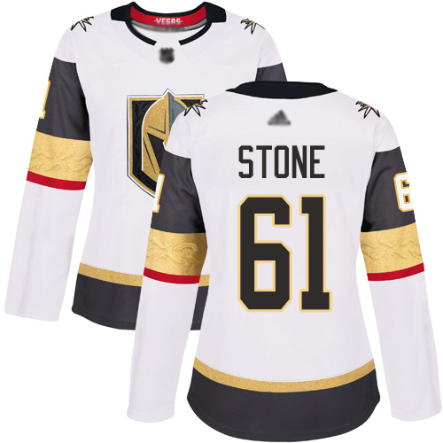Adidas Golden Vegas Golden Knights #61 Mark Stone White Road Authentic Women's Stitched Jersey Womens