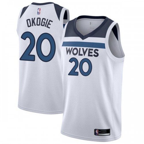 Minnesota Timberwolves #20 Josh Okogie White Swingman Association Edition Jersey Mens
