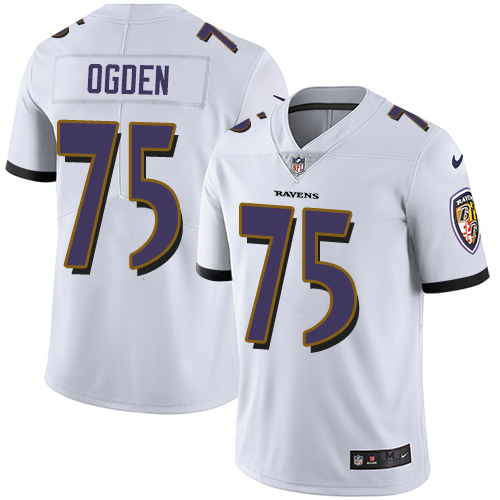 Baltimore Ravens #75 Jonathan Ogden White Men's Stitched Vapor Untouchable Limited Jersey Men's