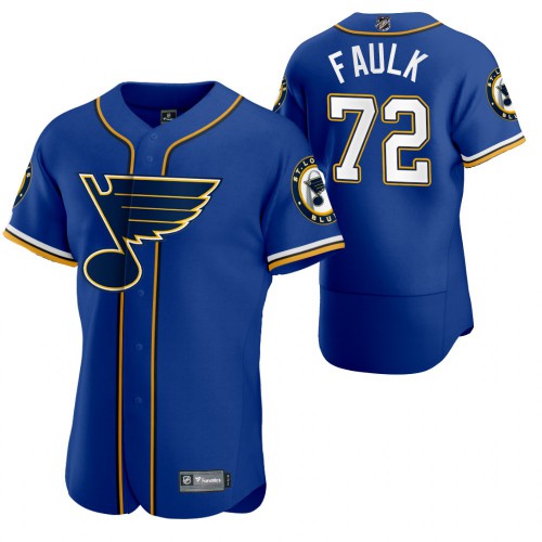St. Louis St. Louis Blues #72 Justin Faulk Men's 2020 x Crossover Edition Baseball Jersey Blue Men's