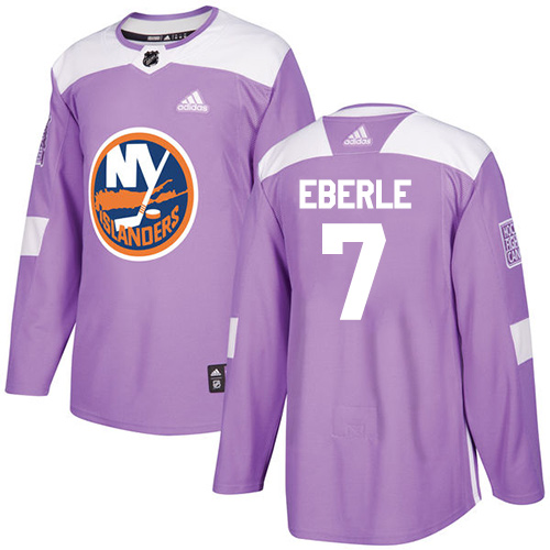 Adidas New York Islanders #7 Jordan Eberle Purple Authentic Fights Cancer Stitched Jersey Men's