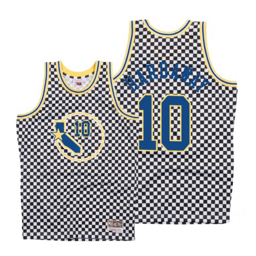 Mitchell & Ness Golden State Warriors #10 Tim Hardaway Mens White Checkerboard HWC Throwback Jersey Mens