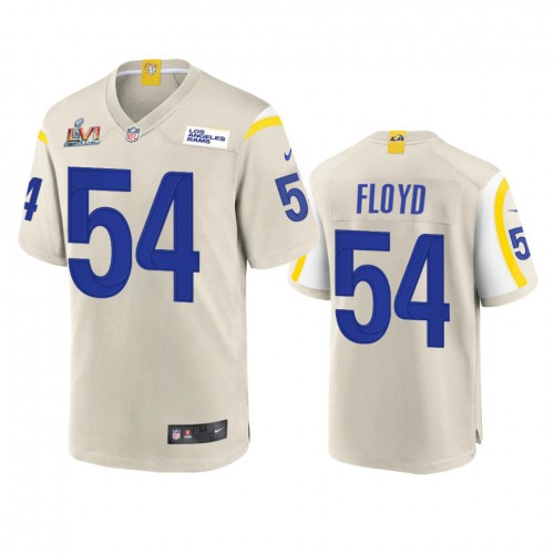 Los Angeles Los Angeles Rams #54 Leonard Floyd Men's Super Bowl LVI Patch Game Jersey - Bone Men's