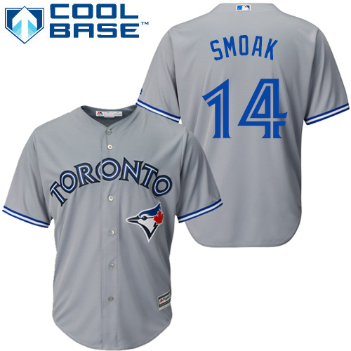 Toronto Blue Jays #14 Justin Smoak Grey Cool Base Stitched Youth Jersey Youth