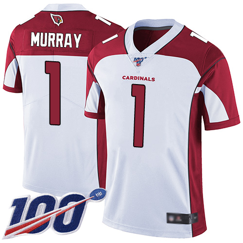 Cardinals #1 Kyler Murray White Youth Stitched 100th Season Vapor Limited Jersey