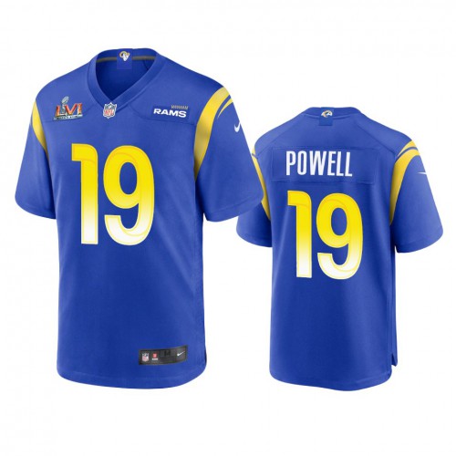 Los Angeles Los Angeles Rams #19 Brandon Powell Men's Super Bowl LVI Patch Game Jersey - Royal Men's